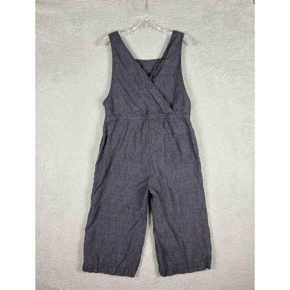 Eileen Fisher Delave Jumpsuit Women’s SP Blue Gray Linen Cropped Overalls - Picture 14 of 14